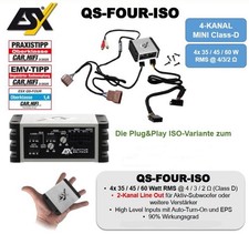 ESX QS-FOUR-ISO Mini Plug & Play P&P 4-Kanal Auto Verstärker Endstufe 240 W RMS