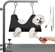 Adjustable Dog Grooming Arm Clamps 42 Inch Height Stand Hammock No-Sit Holders