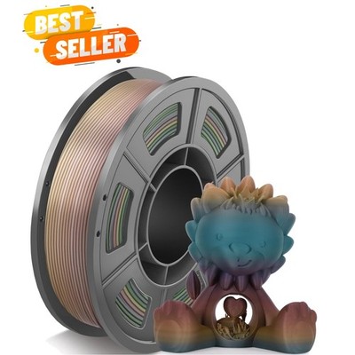 Matte Rainbow PLA Filament 1.75mm, Multicolor Gradient 3D Printer Filament, C...