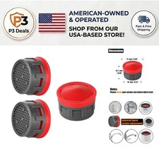 Pack of 3 Plastic Faucet Aerators - 2.2 GPM Flow Rate, Watersense Certified