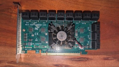 PCIe x16 zu 24 Port SATA 3.0 Expansion Karte 6Gb/s + 24x SATA Kabel NAS