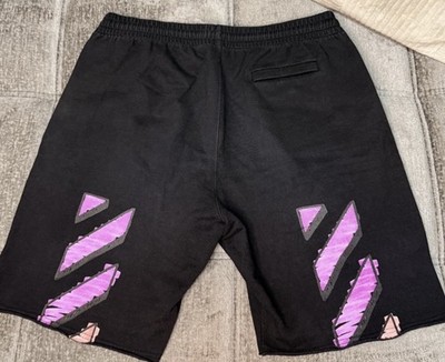 Off White Virgil Abloh Marker Sweatshorts Black Fuchsia wie neu sehr gut Größe S