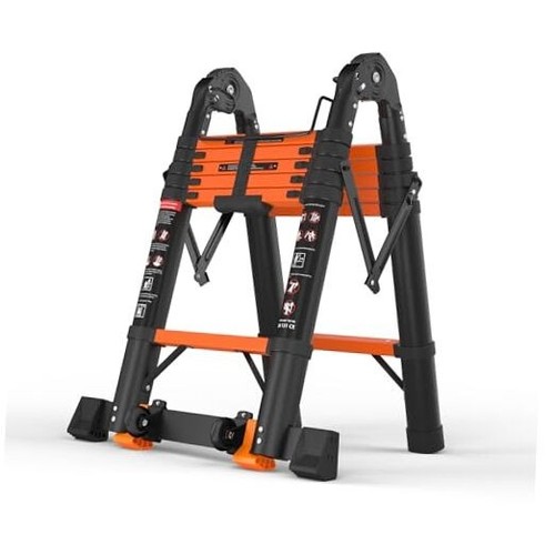 12.5FT Telescoping Ladder A Frame, Portable Extension Folding Ladder, Multi