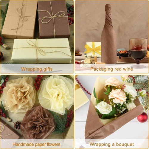 Assorted Brown Tissue Paper 60 Sheets Gift Wrap 3 Colors for Holiday Birthday We - Picture 4 of 22