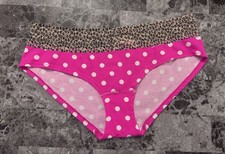 NWT VICTORIA'S SECRET L PINK POLKA DOT LEOPARD LOGO LACE RARE HIPHUGGER PANTIES
