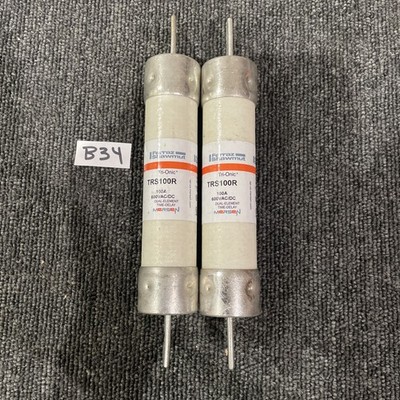 (2) Mersen Ferraz Shawmut TRS100R Tri-Onic Time Delay Fuses 100 Amp 600v NOS