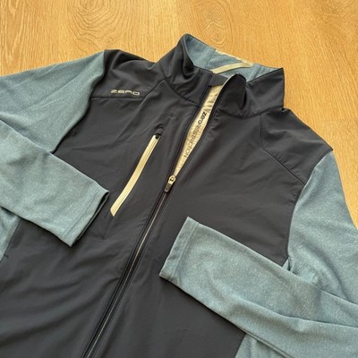 Zero Restriction Full Zip Golf Jacket Mens Medium Blue Performance GHK Logo