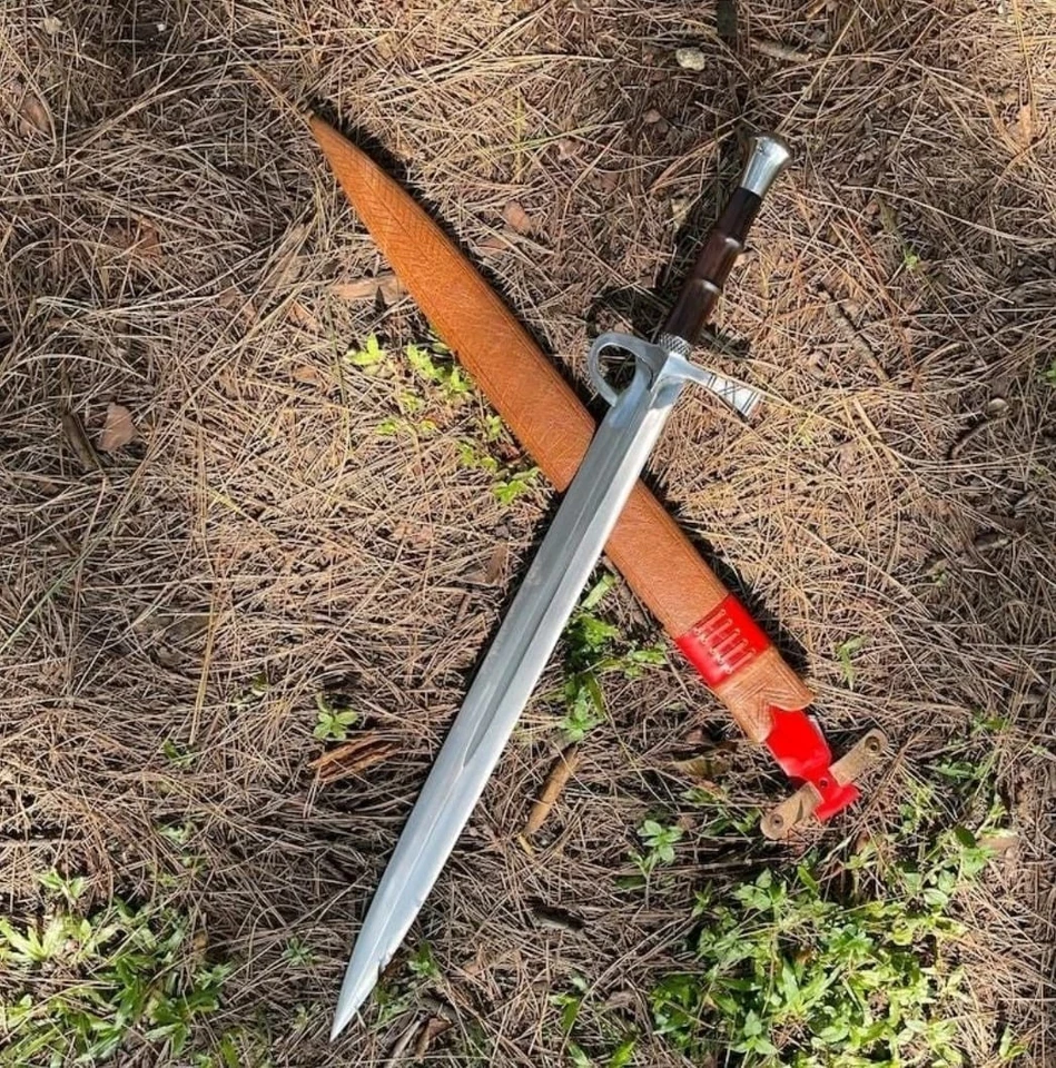 Espada vikinga de acero al carbono forjada a mano espada medieval afilada lista para la batalla + funda Foto 4 de 4