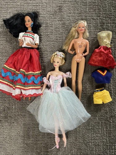 Barbie Doll Mattel Vintage Clothes 90s Marzipan Ballerina Festiva ‘Laughing’ Lot