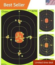 12x18 Bullseye Splatter Target - Fluorescent Yellow for High Visibility Shooting