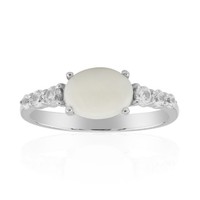 Cavill Ring WeißEr Opal 0,63Ct Sterlingsilber Platin Zirkon Damen- Echtschmuck