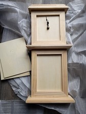 Wood Unfinished Tall Clock With Inserts Paint Or Stain Yourself Art DIY Project