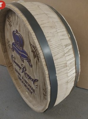 Crown Apple barrel 2-sided Sign 22  Liquor Sign. Not Sold To Public. Very Rare.