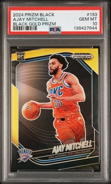 Ajay Mitchell 2024 Panini Prizm Black Gold RC /5 PSA 10 Gem Mint! POP 1