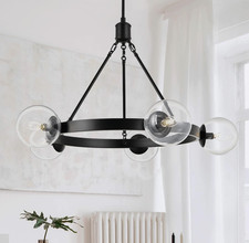 Caserti 5 Light Black Chandelier Light Fixtur...