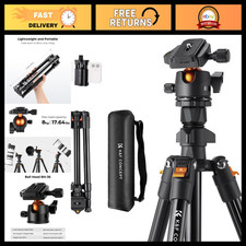 Lightweight 64" Aluminum Travel Camera Tripod - Compact, Portable, Adjustable He