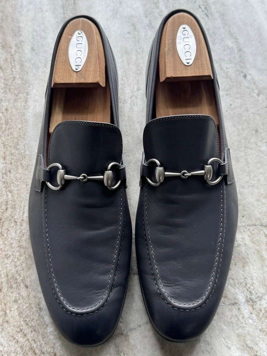 GUCCI Jordaan Horsebit Gray Leather Loafer 10 / 10.5 US 1953  display picture 1