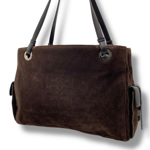GIVENCHY Borsa a mano tote borsetta 4G scamosciata marrone autentica - Foto 11 di 24