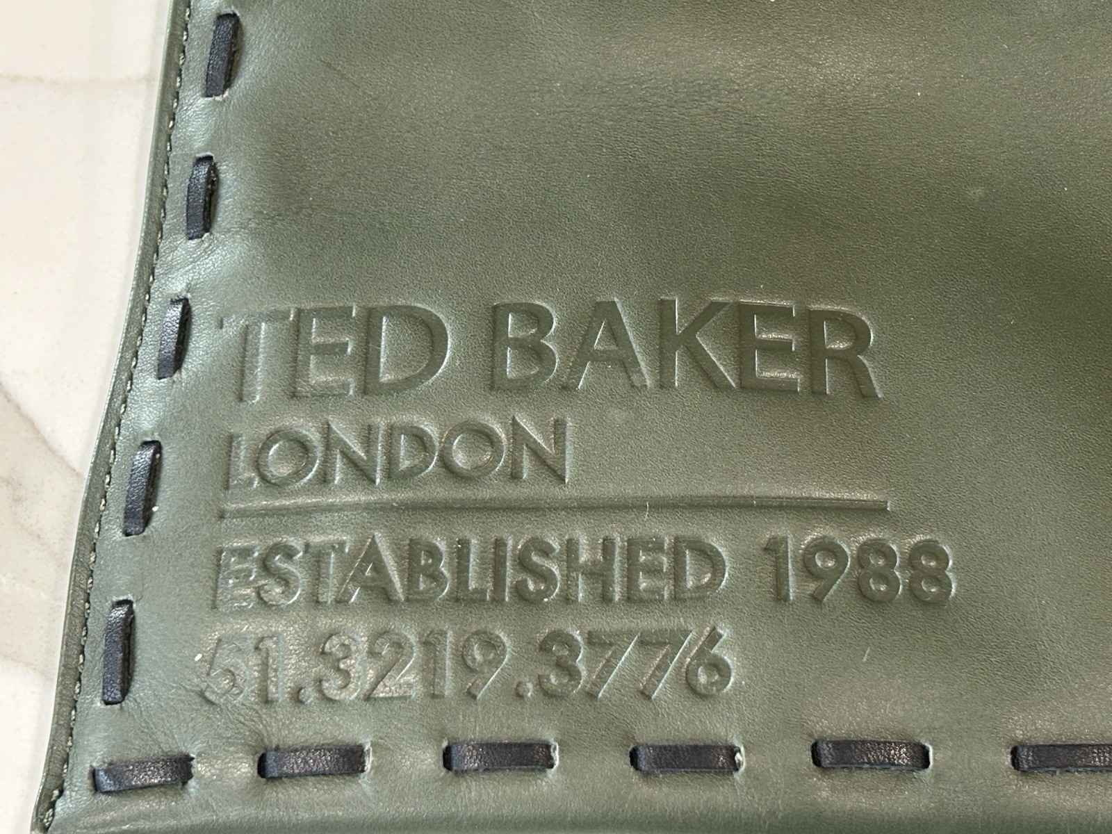 Ted Baker Solid  Olive Leather Crossbody Braidea … - image 2