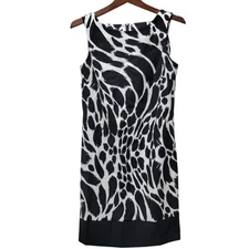 AB Studio Dress Women’s Size 6 Black White Sheath NWT $48
