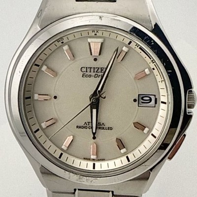 CITIZEN H110-T011331 Solar Radio Mens Dress Collectible Authentic Working Rare