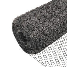 VOUNOT Chicken Wire Mesh Metal Animal Fence 13mm Holes 1x25m PVC Coated Grey 1.60 per metre