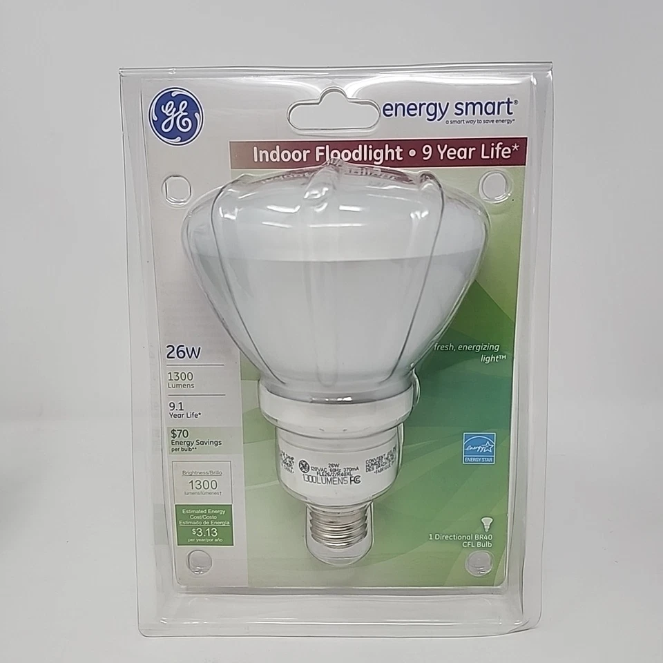 Conjunto de 2 holofotes internos GE 26W 1300 lúmens Energy Smart 2700K BR40 - Imagem 2 de 4