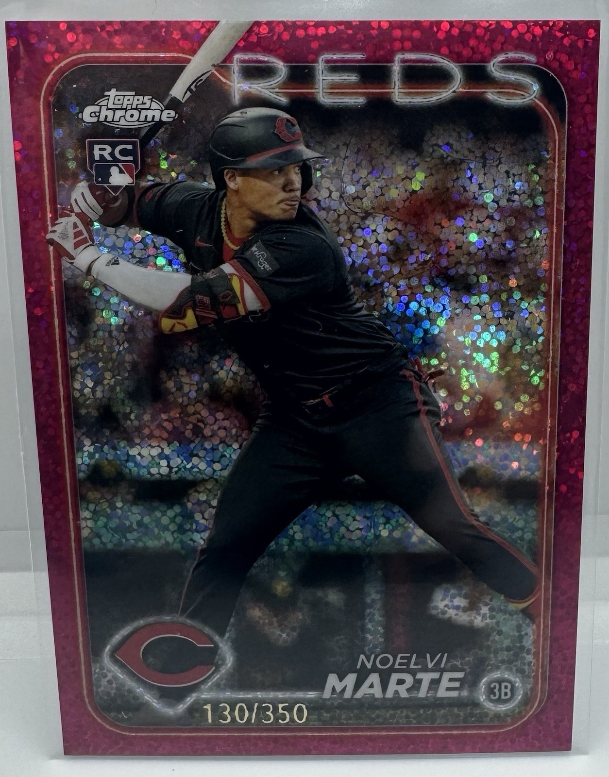 2024 Topps Chrome - Noelvi Marte #177 Magenta Speckle Refractor /350 (RC)