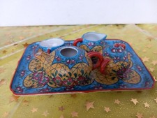 DESVRES SERVICE A CAFE MINIATURE PORCELAINE GABRIEL FOURMAINTRAUX Début 20eme