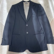 GIORGIO ARMANI Stripe Suit Black White Double Breasted 4 Button Made in Italy