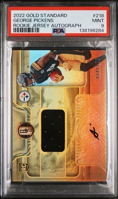 2022 Paniji Gold Standard George Pickens #14/199 Jersey AUTO RC #218 PSA 9 Mint