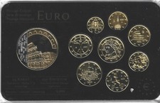 Italien Euro Prestige Coinset, Gold & Rhodium, 24 Karat vergoldet, Neu, OVP 