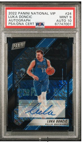 LUKA DONCIC 2022 PANINI THE NATIONAL VIP Autograph 08/10 Black PSA 9 & 10 Auto