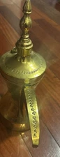 Dallah Middle Eastern Brass 12 Inch Coffee Tea Pot 2 Of  3 Has Designs On It