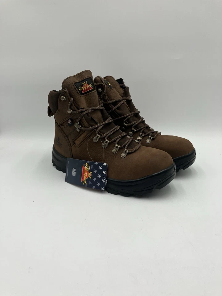 Thorogood American UNION 系列 WP 6 英寸男式全新工作靴棕色多种尺寸 — 第 2/4 张图片