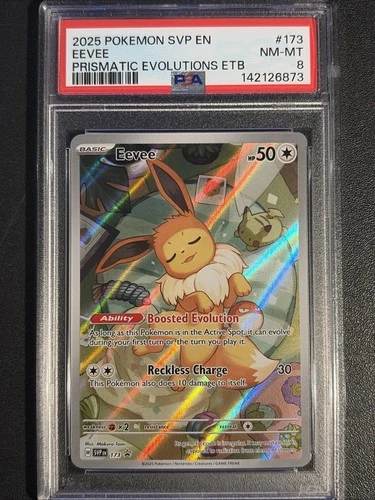 Pokémon TCG Eevee Prismatic Evolutions Black Star Promo Holo PSA 8