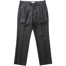 Lauren Ralph Lauren Madison Avenue Black Linen Pleated Wide Leg Pants 14 Office