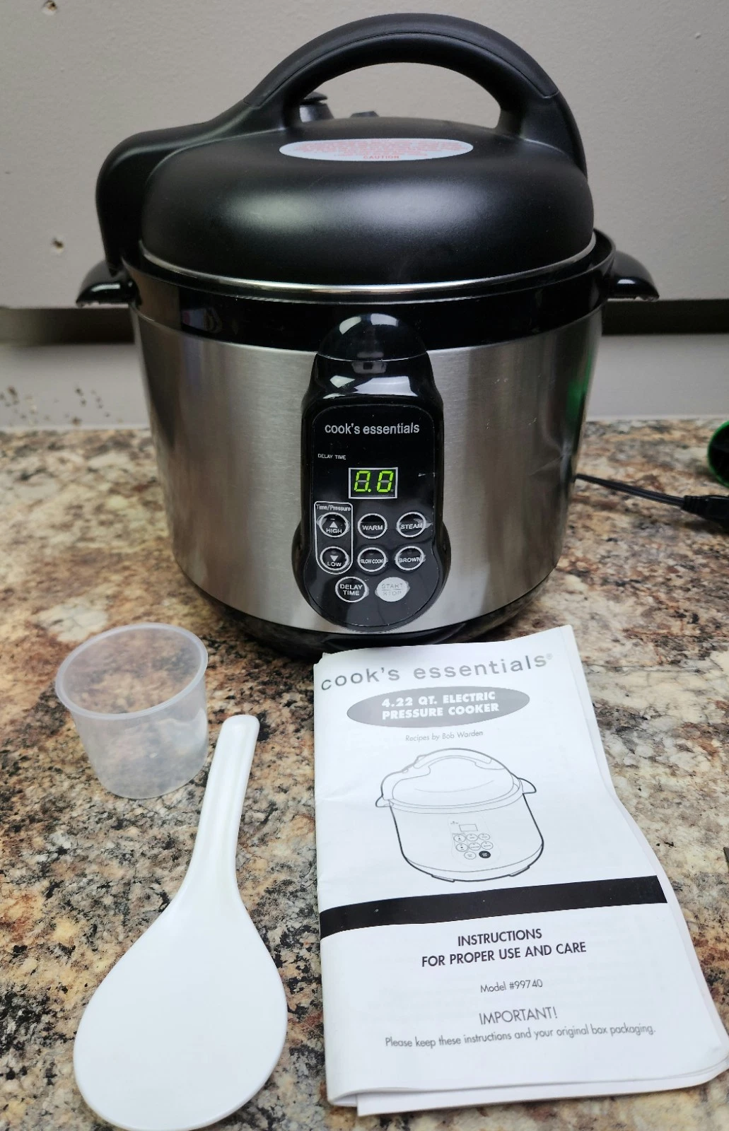 Cook's Essentials 4 Quart Digital Pressure Cooker Stainless Steel Multi-Cooker