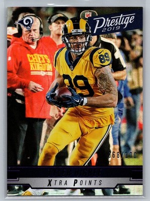 2019 Panini Prestige Tyler Higbee Xtra Points Purple #/100 #118 Los Angeles Rams