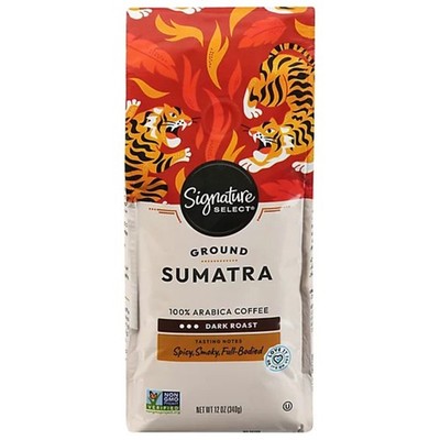 Signature SELECT Coffee Arabica Ground Dark Roast Sumatra - 12 Oz