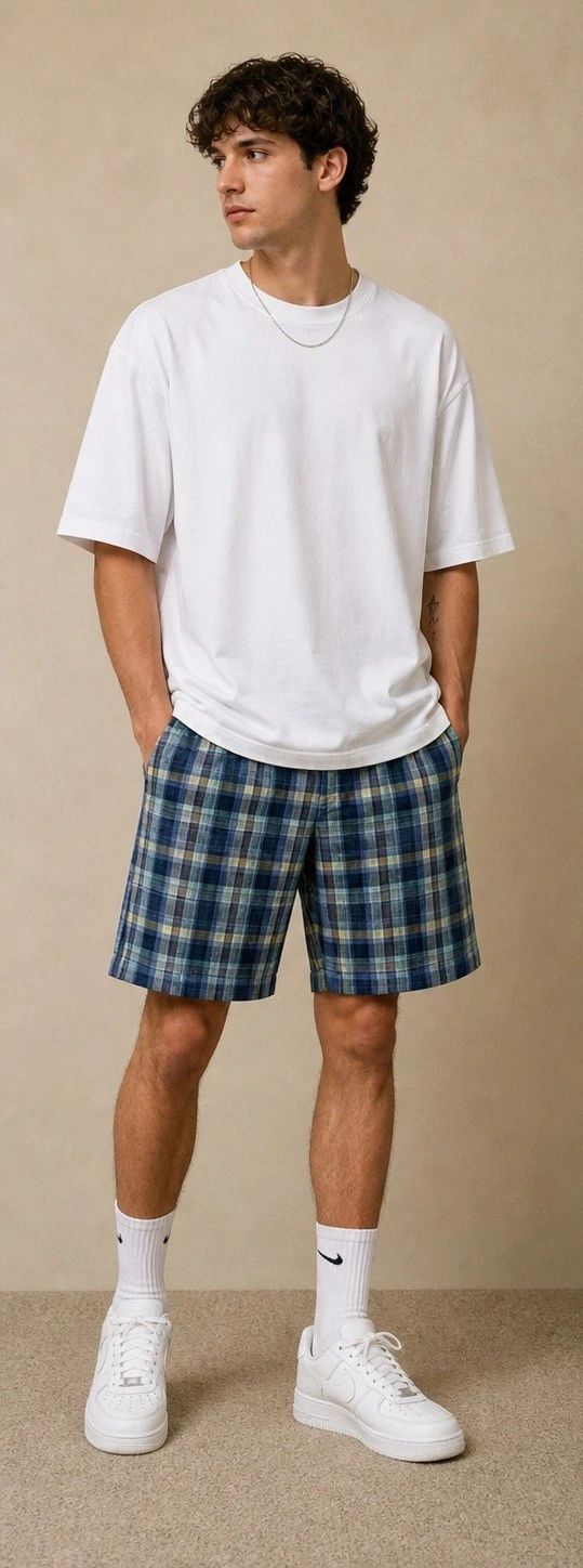Tommy Bahama Men's Shorts Casual Travel Linen Blend Plaid Size 33 New