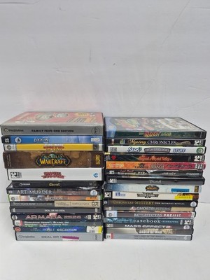 Massive Lot of 30 Vintage PC Games DVD-ROM CD-ROM - Warcraft, SimCity MORE!