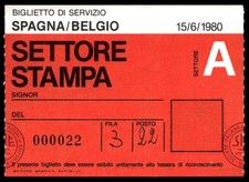 Ticket 1980 Spain vs. Belgium EURO 1980  48203
