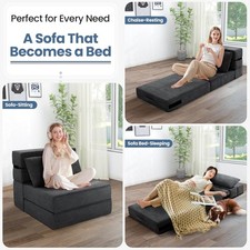 Folding Sofa Bed, Convertible Foldable Chair Bed, Floor Couch,Comfy Folding Sofa