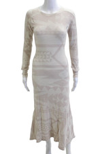 Polo Ralph Lauren Womens Maxi Sweater Dress Beige Long Sleeve Aztec Size XS