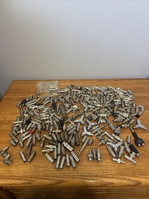Lot Of 240 Assorted BNC , RCA , Coaxial Connector Pieces 7lbs+ Kings Amphenol