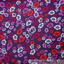 BonEful FABRIC FQ Cotton Quilt VTG Purple Pink White Small Calico Flower Girl US