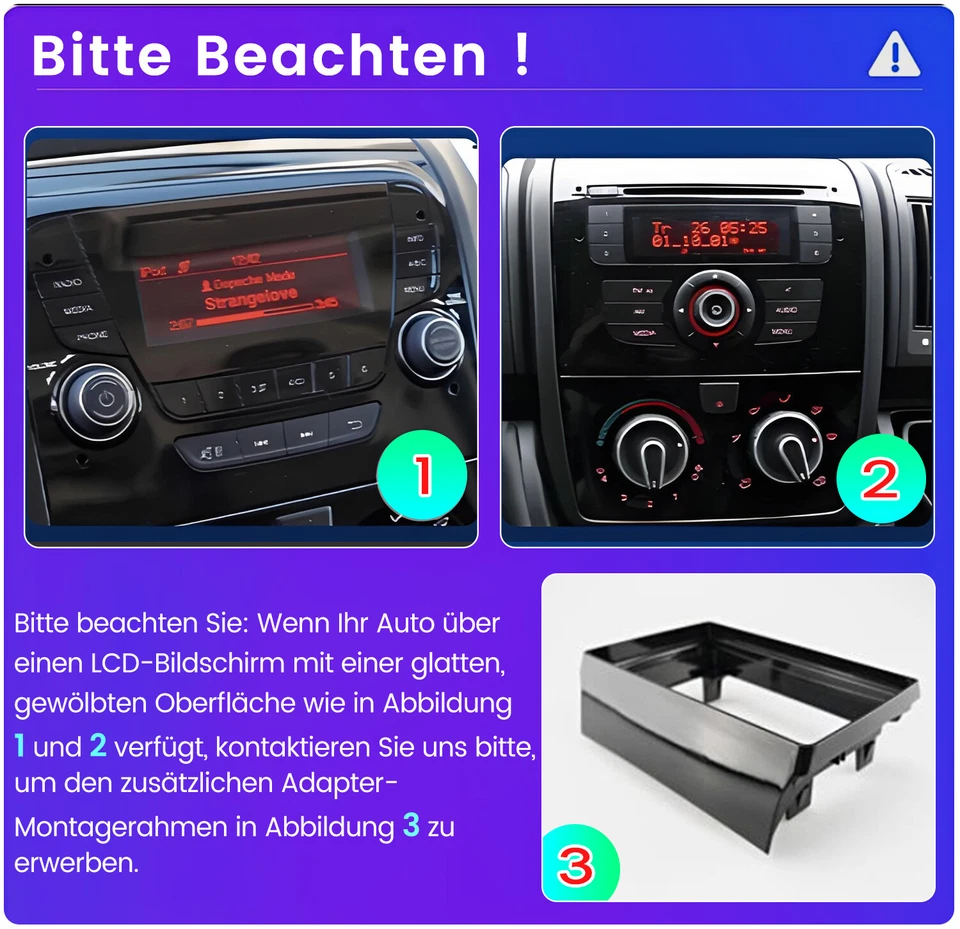 10.1'' Carplay Android 14.0 Autoradio GPS NAVI 6+128GB Für Fiat Ducato 2006-2024 - Bild 3 von 4