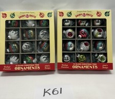 2 NEW Boxes 2020 Shiny Brite Christopher Radko GLASS Ornaments Indent STRIPE K61