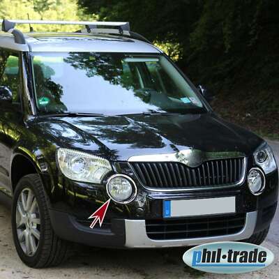 EDELSTAHL NEBELSCHEINWERFER RAHMEN CHROM RINGE passend für SKODA YETI, 2009-2017